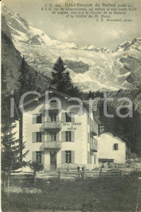 Cartolina originale da collezione 1956 COURMAYEUR AO Hotel PURTUD con vista MONTE BIANCO Cartolina FP VG 1