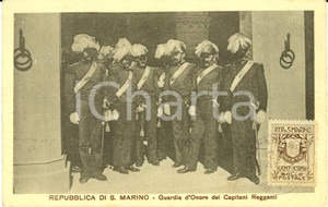 Cartolina originale da collezione 1918 REPUBBLICA DI SAN MARINO Guardia d onore Capitani Reggenti FP VG ANIMATA 1