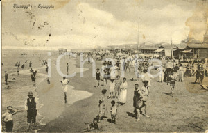 Cartolina originale da collezione 1922 VIAREGGIO (LU) Spiaggia con bagnanti *Cartolina FP VG DANNEGGIATA 1