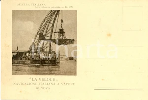 Cartolina originale da collezione 1915 ca GENOVA La Veloce GUERRA ITALIANA Idrovolante austriaco K 228  FP NV 1