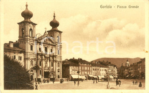 Cartolina originale da collezione 1919 GORIZIA Veduta panoramica di PIAZZA GRANDE Cartolina FP VG ANIMATA 1
