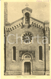 Cartolina originale da collezione 1933 TIONE DI TRENTO (TN) Facciata della chiesa arcipretale *Cartolina FP NV 1
