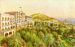 Cartolina originale da collezione 1930 ca CAPRI NA Veduta QUISISANA & GRAND HOTEL Cartolina illustrata FP NV 1