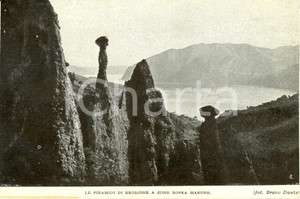 Cartolina originale da collezione 1900 ca ZONE BS Veduta delle piramidi di erosione Cartolina postale FP VG 1