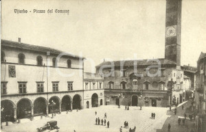 Cartolina originale da collezione 1920 ca VITERBO Panorama di Piazza del COMUNE Cartolina animata FP NV 1