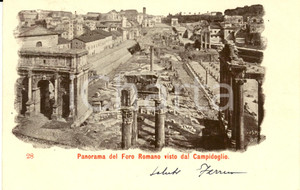 Cartolina originale da collezione 1901 ROMA Panorama del FORO ROMANO visto dal CAMPIDOGLIO *Cartolina FP VG 1