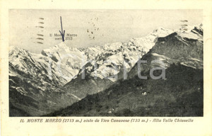 Cartolina originale da collezione 1933 VICO CANAVESE TO VALLE CHISUELLA Veduta MONTE MARZO Cartolina FP VG 1