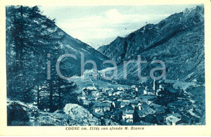 Cartolina originale da collezione 1952 COGNE (AO) Panorama con il MONTE BIANCO sullo sfondo *Cartolina FP VG 1