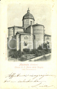Cartolina originale da collezione 1902 MACERATA Veduta abside chiesa SANTA MARIA DELLE VERGINI *Cartolina FP VG 1
