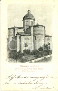 Cartolina originale da collezione 1902 MACERATA Veduta abside chiesa SANTA MARIA DELLE VERGINI Cartolina FP VG 1
