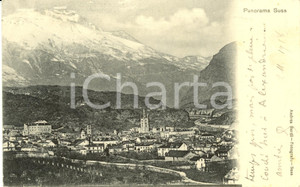 Cartolina originale da collezione 1905 SUSA (TO) Veduta panoramica dell'abitato *Cartolina postale FP VG 1
