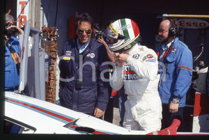 Fotografia d epoca originale 35mm vintage slide 1986 360 KM MONZA Andrea DE CESARIS con Cesare FIORIO 1