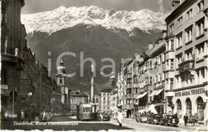 Cartolina originale da collezione 1957 INNSBRUCK (A) Hotel MARIA THERESIA in Maria TheresienstraÃŸe *ANIMATA FP VG 1