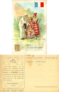 Cartolina originale da collezione 1920 ca MILANO Posta nella GUIANA francese PubblicitÃ  LYSOFORM Achille Brioschi 1