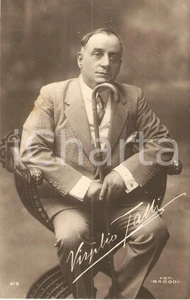 Cartolina originale da collezione 1925 ca CINEMA Attore Virgilio TALLI Ritratto con bastone Cartolina FP NV 1