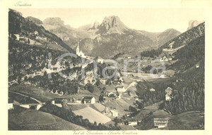 Cartolina originale da collezione 1940 ca SANTA CRISTINA VALGARDENA BZ Panorama del paese con le DOLOMITI FP NV 1