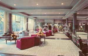 Cartolina originale da collezione 1970 ca SAN ANTONIO, TEXAS USA Hall of MENGER HOTEL Cartolina FP NV 1