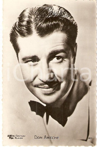 Cartolina originale da collezione 1940 ca CINEMA Portrait Don AMECHE Actor 20th CENTURY FOX Cartolina FP NV 1