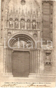 Cartolina originale da collezione 1910 ca COMO Porta maggiore del Duomo e Podio di PLINIO IL GIOVANE Cartolina FP 1