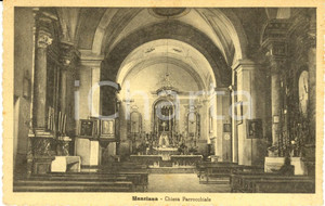 Cartolina originale da collezione 1940 ca MANZANA RM Interno della parrocchiale di SAN GIOVANNI BATTISTA FP NV 1
