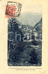 Cartolina originale da collezione 1914 CLAVIERE TO Veduta panoramica dell abitato dall alto Cartolina FP VG 1