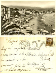 Autografo originale 1935 DIANO MARINA La spiaggia *Gabriella ACQUARONE a Vittoria VALPERGA DI CALUSO 1