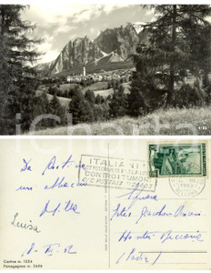Autografo originale 1952 CORTINA D AMPEZZO BL Veduta del Pomagnon Autografo Milla GIACOBONI 1