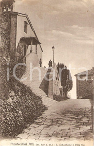 Cartolina originale da collezione 1920 ca MONTECATINI TERME PT San Sebastiano e Villa LIVI Cartolina ANIMATA FP 1