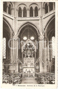Cartolina originale da collezione 1950 ca BONSECOURS FRANCE IntÃ©rieur de la Basilique de NOTREDAME Cartolina FP 1