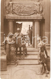 Cartolina originale da collezione 1913 QUO VADIS Ligia lascia casa Aulo Scultura Domenico MASTROIANNI *Cartolina 1