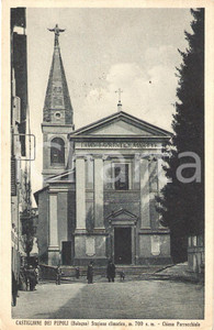 Cartolina originale da collezione 1940 CASTIGLIONE DEI PEPOLI BO Chiesa di SAN LORENZO Cartolina ANIMATA FP VG 1