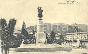 Cartolina originale da collezione 1924 RAPALLO GE Il Monumento a Cristoforo Colombo Cartolina FP VG 1