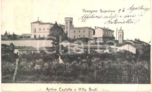 Cartolina originale da collezione 1903 VENEGONO SUPERIORE VA Antico Castello e Villa BUSTI Cartolina FP VG 1