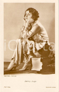 Fotografia d epoca originale 1930 ca CINEMA Actress Jenny JUGO Portrait with dog Cartolina 1