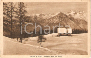 Cartolina originale da collezione 1942 SAUZE D'OULX (TO) Panorama innevato con Capanna KIND *Cartolina FP NV 1