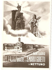 Cartolina originale da collezione 1955 ca NETTUNO (RM) Santuario Nostra Signora Grazie Maria GORETTI *Foto seriale 1