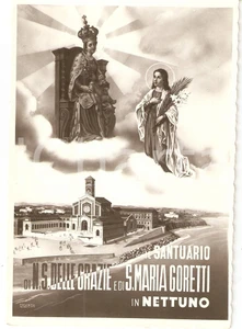 Cartolina originale da collezione 1955 ca NETTUNO RM Santuario Nostra Signora Grazie Maria GORETTI Foto seriale 1