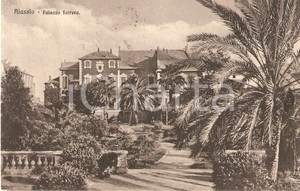 Cartolina originale da collezione 1914 ALASSIO (SV) Palazzo FERRERO - L'entrata e il giardino *Cartolina FP VG 1