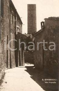 Cartolina originale da collezione 1935 ca SAN GIMIGNANO (SI) Scorcio Via del PRUNELLO *Cartolina RAJAR FP NV 1