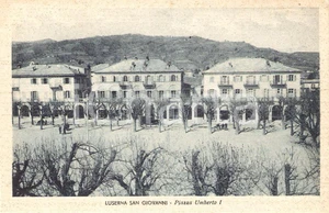 Cartolina originale da collezione 1943 LUSERNA SAN GIOVANNI TO Piazza UMBERTO I Cartolina FP NV 1