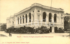 Cartolina originale da collezione 1900 ca NAPOLI Stazione zoologica (acquario) nel parco della Villa comunale *FP 1