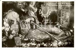 Cartolina originale da collezione 1939 PALERMO Statua di Santa ROSALIA nel Santuario di Monte PELLEGRINO *FP NV 1