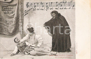 Cartolina originale da collezione 1900 ca TEATRO ERNANI Atto IV Della vendetta il demone qui venda Cartolina FP 1