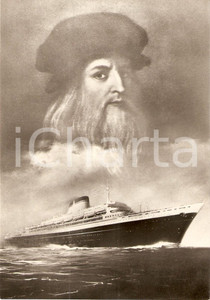 Cartolina originale da collezione 1955 ca MARINA MERCANTILE Transatlantico Leonardo DA VINCI Navigazione ITALIA 1