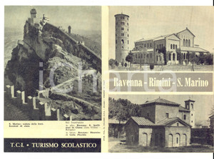 Materiale pubblicitario d’epoca 1930 ca TCI RAVENNA  RIMINI  SAN MARINO Pieghevole pubblicitario TURISMO 1