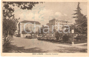 Cartolina originale da collezione 1934 NOVI LIGURE (AL) Giardini pubblici *Cartolina ANIMATA FP VG 1