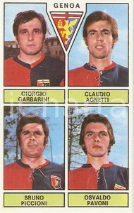 Oggetto da collezione cartaceo PANINI  CALCIATORI 1971  1972 Figurina GENOA Garbarini Agnetti Piccioni Pavoni 1
