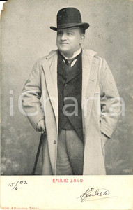 Cartolina originale da collezione 1903 Emilio ZAGO  Attore di Teatro 1