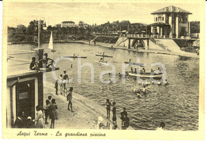 Cartolina originale da collezione 1957 ACQUI TERME (AL) La grandiosa piscina *Cartolina postale FG VG 1