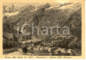 Cartolina originale da collezione 1950 ca FORNO ALPI GRAIE TO Panorama e catena della Levanna Cartolina FG NV 1